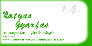 matyas gyarfas business card