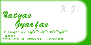 matyas gyarfas business card